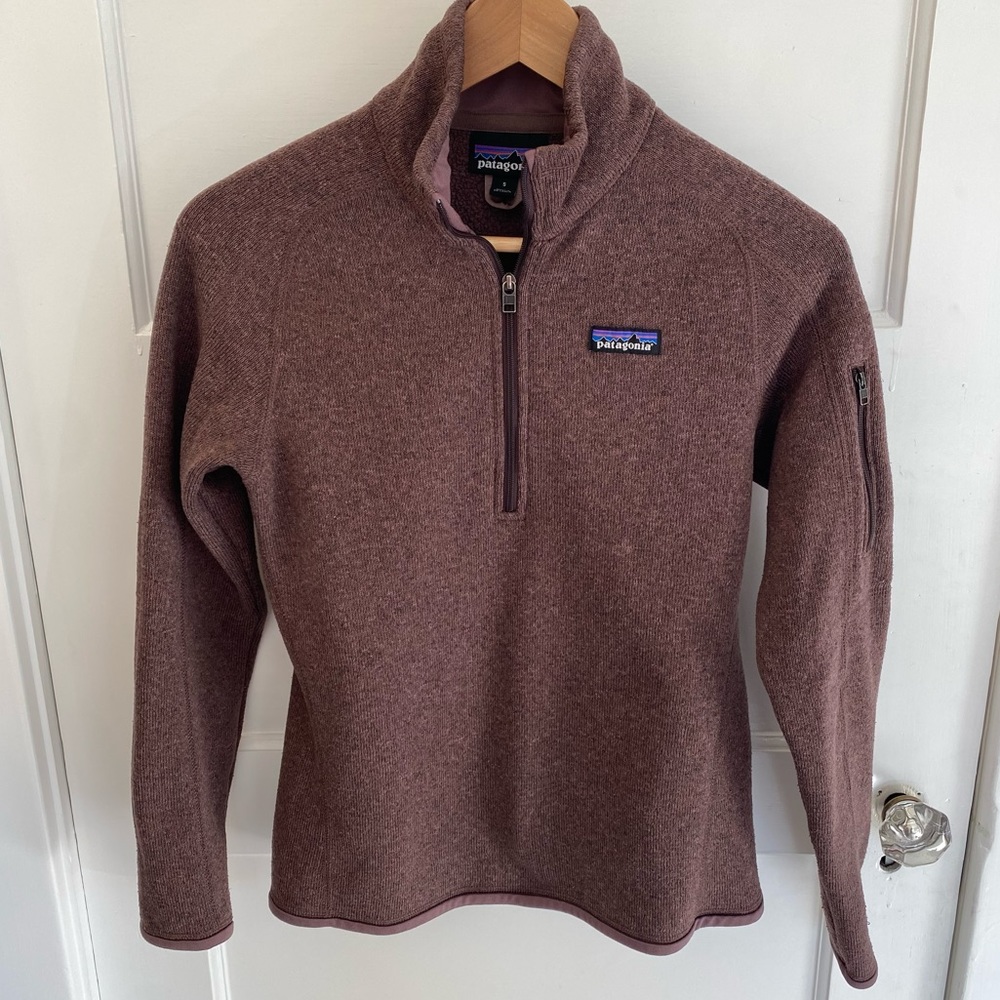 Women's Patagonia Better Sweater 1/4 zip Pullover in Dusky Brown, Size S